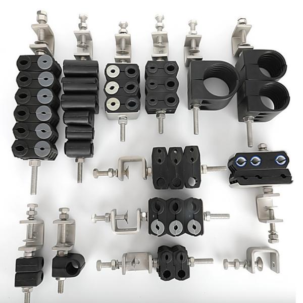Telecom Cable Installation Galvanized 6mm Fiber Cable Clamp with Six Way Double Holes