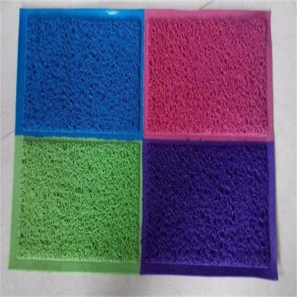 Anti - Slip Coir Entrance Matting / Front Door Rugs Patchwork Pattern