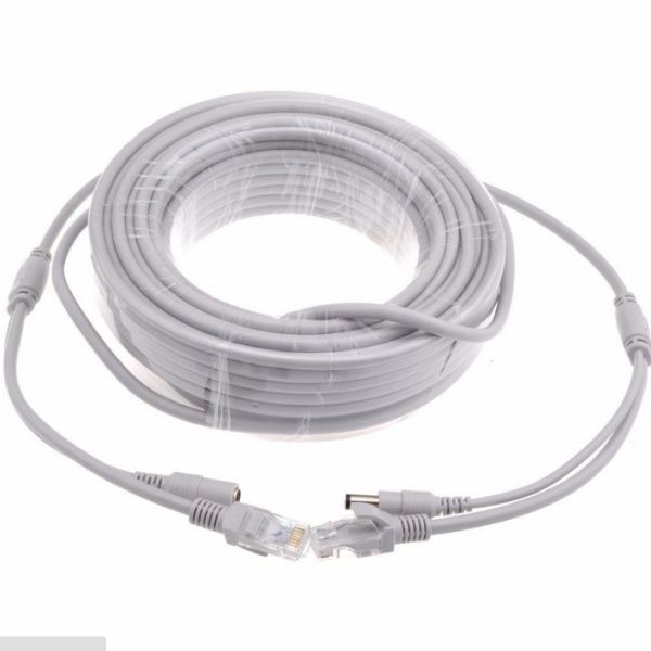 3/5/10/15/20/30M 50m Gray CAT5/CAT-5e Ethernet RJ45 DC Power CCTV Network Lan Cable for POE Camera