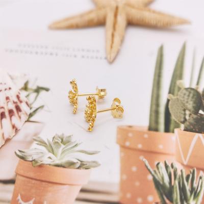 Classic Small Gold Plumeria Earrings: Highlighted
