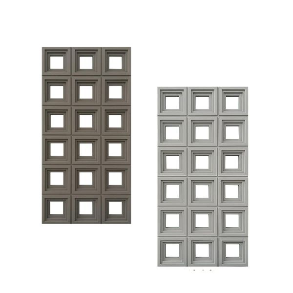 Square Holes Polyurethane Faux Stone Decorative Molding Cornice Component Easy Installation DIY
