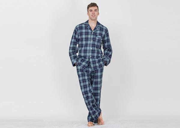 Comfortable Soft Mens Luxury Sleepwear Cotton Reverse Collar Long Sleeve Shirt