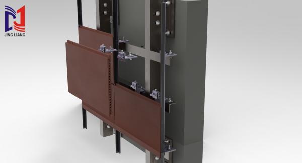 18mmパネル用テラコッタ換気式ファサードサポートシステム（低メンテナンス）