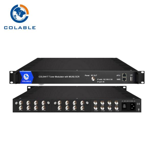 12 Channel Tuner Input QPSK Transmodulator Digital Headend , DVB S2 To DVB T Converter