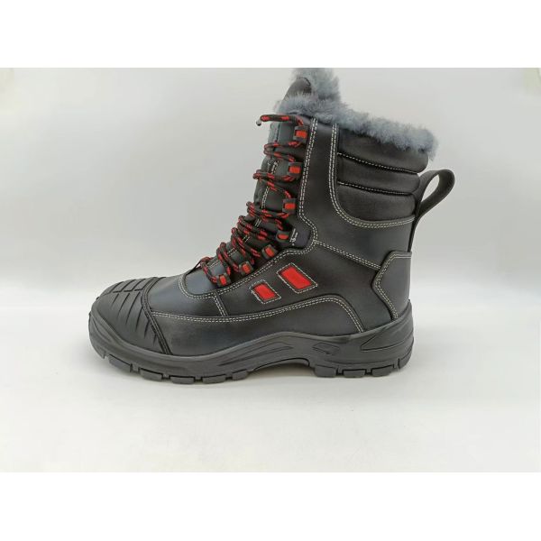 Botas de trabajo de cuero duraderas de acero de punta alta Botas de invierno
