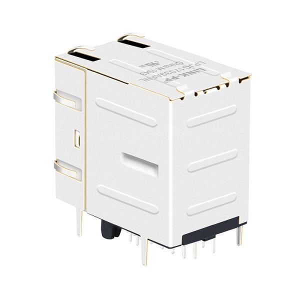 LPJG17039AFNL 1000 Base-T 2X1 Port RJ45 ジャック イーサネットコネクタ グリーン/グリーン LED