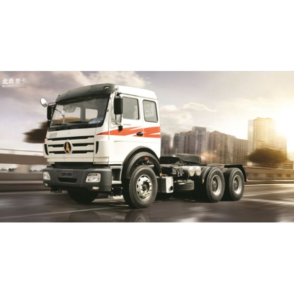 North Benz Tractor Trailer Used Truck Head Beiben and 400L Aluminum Alloy Fuel Tanker