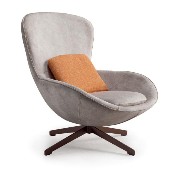 A sala de estar Gray Swivel Egg Chair Indoor das crianças com lazer 90cm do coxim