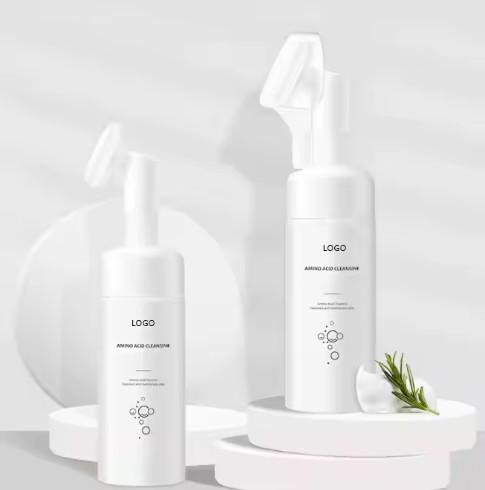 Private Label Face Skin Whitening Foaming Deep Cleansing Cleanser Face Wash With Silicone Face Brush 150ml