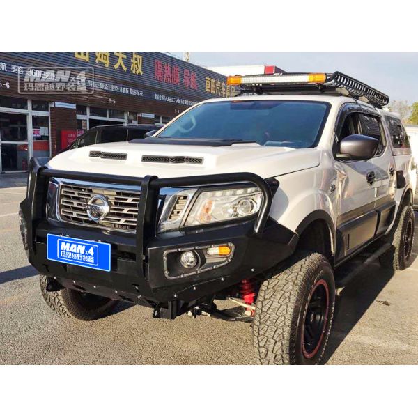 Black Nissan Navara NP300 Bull Bar OEM NO LOOP Heavy Duty Steel