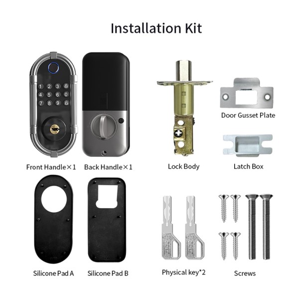 TUYA Tuya Ble App Deadbolt Lock Intelligent Automatic Smart Locks Biometric Fingerprint Smart Front Door Lock