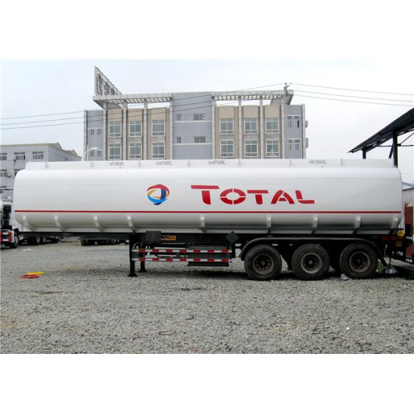 Heavy Duty 3 Axle 45000L Oil Tanker Semi Trailer 4 Compartments 45M3 For Transporting Oil