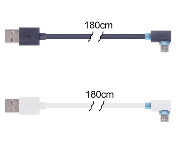 USB 2.0 Micro B USB Cable A Male to Right 90 degree Angle Customized