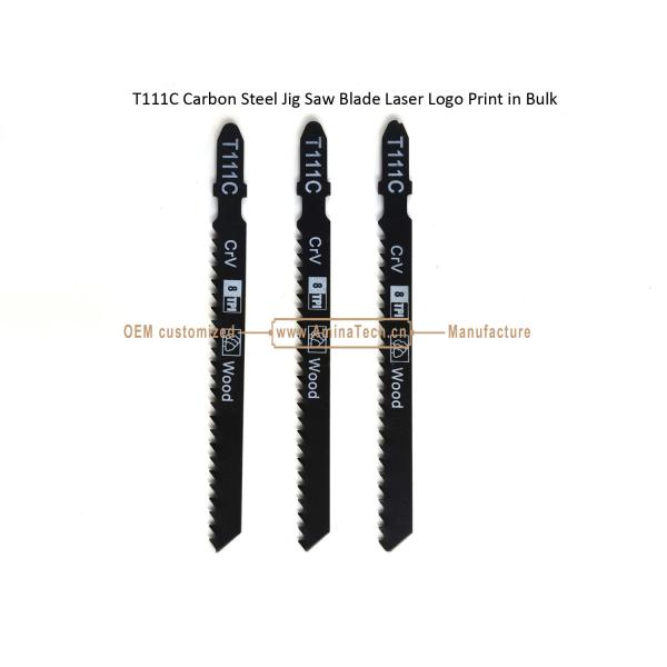 T111C Carbon Steel Jig Saw Blade Laser Logo Print in Bulk size:100mmx8x8T, Cutting Woods,Reciprocating Saw Blade
