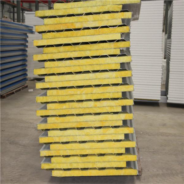 galvanized exterior wall cladding material glass wool sandwich panel with 0.6mm steel sheet up