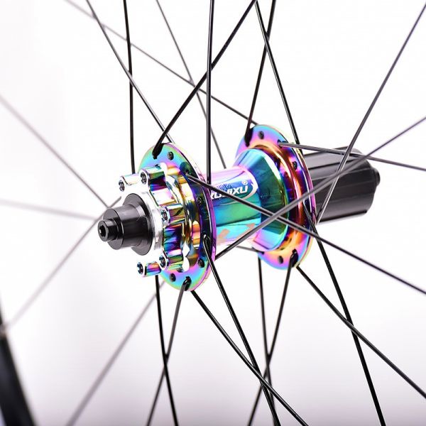 Jeu de roues de vélo de route personnalisé en alliage d'aluminium à six mâchoires pour frein à disque 700C, hauteur 38 mm