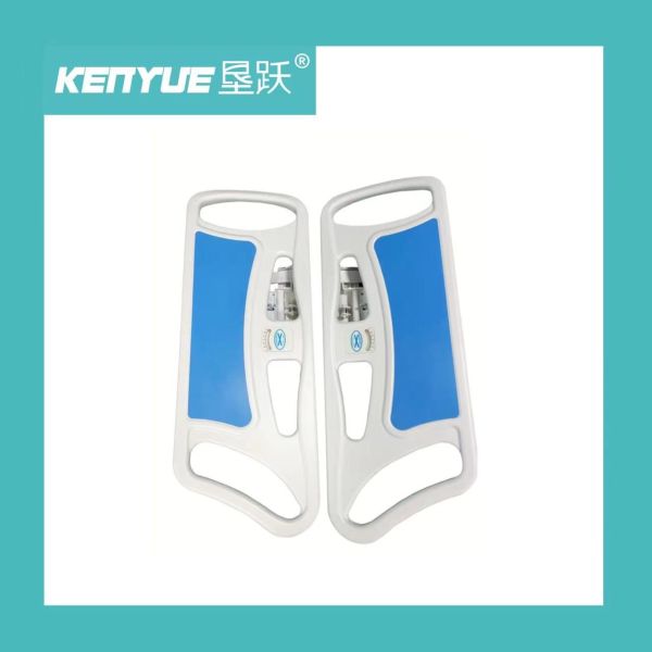 角度の表示ガードレールと物質的な病院の付属品青いPP