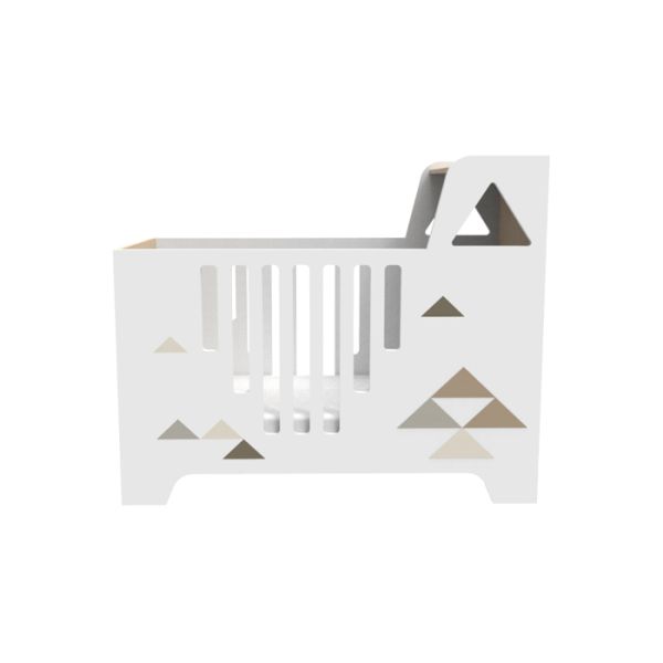 Pine Wood 140cm Length 67cm Width Baby Crib Bed