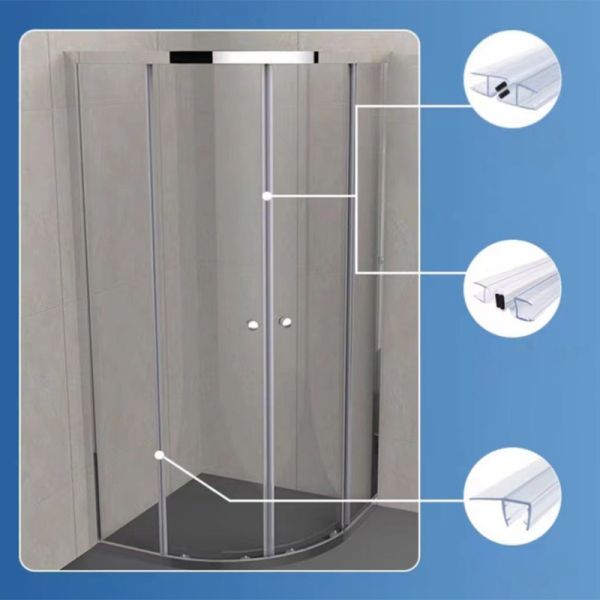 Waterproof Shower Door Side Seal Easy To Install Corrosion Resistance