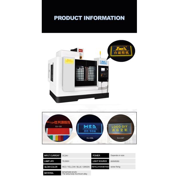 Plaque nominative LED en acrylique personnalisée, abat-jour en PC haute transparence, 3 couleurs