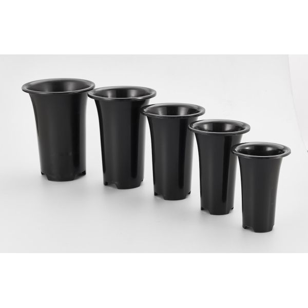 Orchid pots in black color Round Plastic Deep Flower Pots  Plastic Plant Pots Indoor Outdoor Garden Flower
