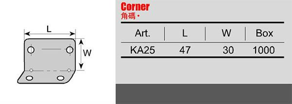 Modern Design Zinc Plating Steel L-shaped Shelf Brackets for Furniture Joint Support