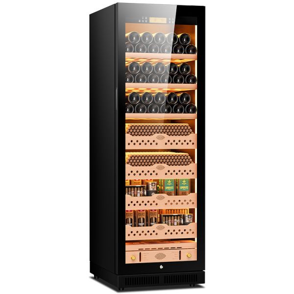 Dual-Zone Wine & Cigar Cooler Humidifier Constant Temperature Storage Cabinet