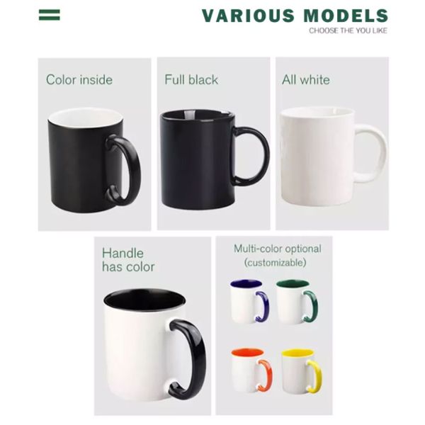 Holiday Selection Support Custom Logo Ceramic Hot Water Sublimation Heat Magic Mug