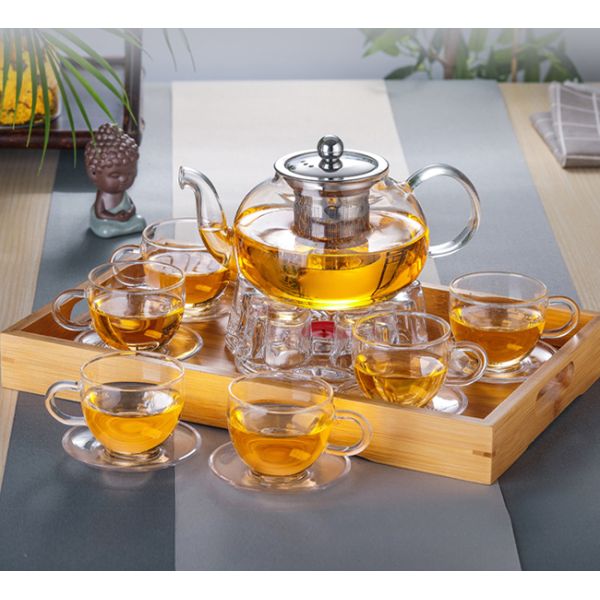 Stovetop Safe Glass Loose Leaf Teapot , 600m /, 800ml Glass Infusion Teapot