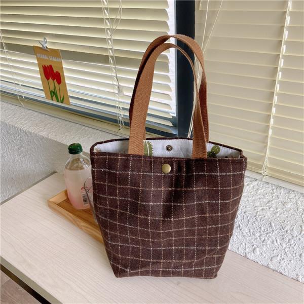 ARTSY CORDUROY BAG CASUAL PORTABLE MINI LADIES CLUTCH BAG VINTAGE CLOTH BAG BENTO BAG