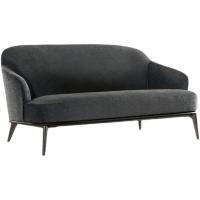 Suites résistantes de salon de tissu de noir de tache d'éraflure les anti noircissent du point de vue ergonomique le divan tapissé