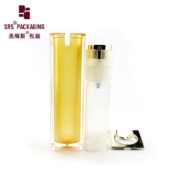 1oz acrylic square paint color skin care lotion airless pump bottles