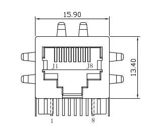 LPJ0006CNL RJ45 определяют порт, 1CT: 1, гнездовой разъем Jack фильтра, котор нужно голодать локальные сети