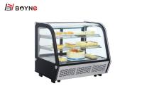El anuncio publicitario curvó el refrigerador de cristal de la exhibición de la torta/la vitrina refrigerada de la panadería
