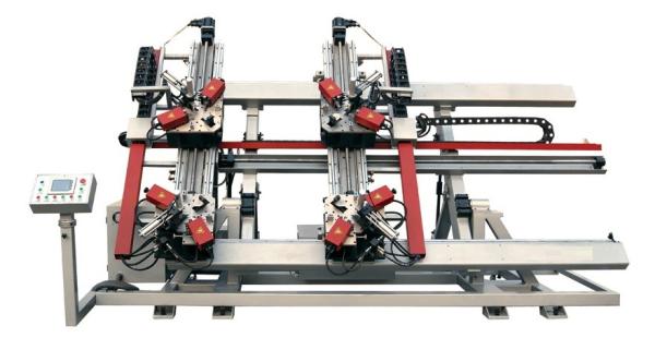 Cnc Vertical Four Point Aluminium Corner Crimping Machine Win - Door Profile Making