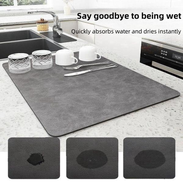 Customized Logo Acceptable Stocked Dish Mat Absorbent Diatomite Kitchen Counter Dry Pad
