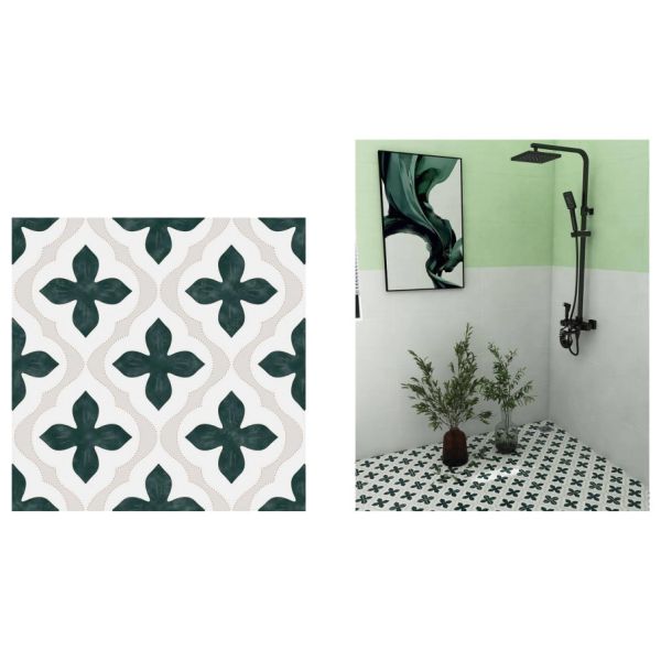 Floor Aesthetic Flower Pattern Ceramic Decorative Wall Tile
