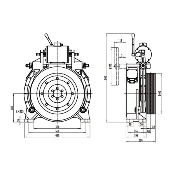 High Precision Gearless Traction Machine For Room Less And Small Machine Room