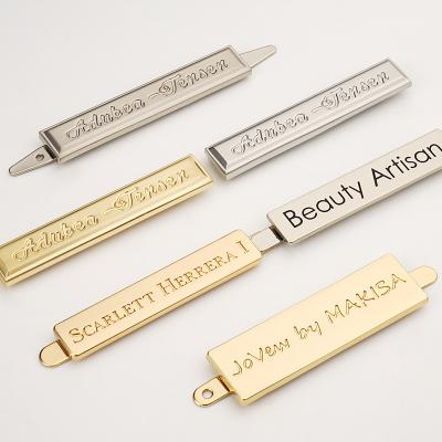 Custom Purse Logo Engraved Metal Tag Gold Metal Logo Plate For Handbags