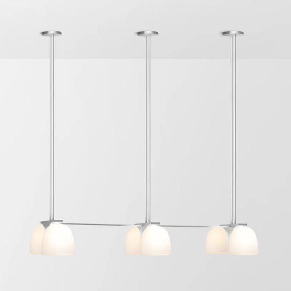 Tubi Triple Pendant Indoor Light Large Glass Nordic Creative Linear Design Home Steel Chandelier