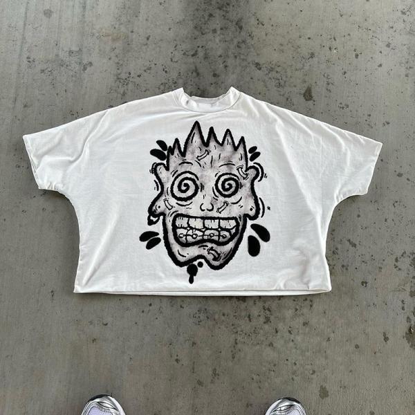 300 gsm Oversized Heavyweight 100% Cotton T-Shirt with Custom Print Boxy Fit Crop Tee