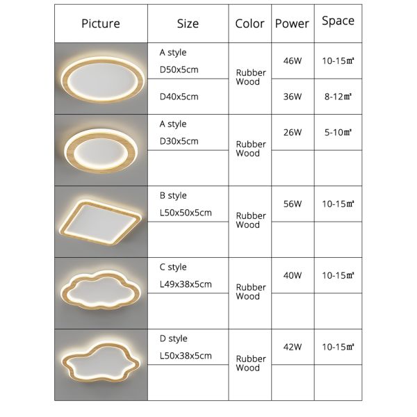 Modern Ceiling Lights Living Room Art dero Cloud round Wooden ceiling lights(WH-WA-50)