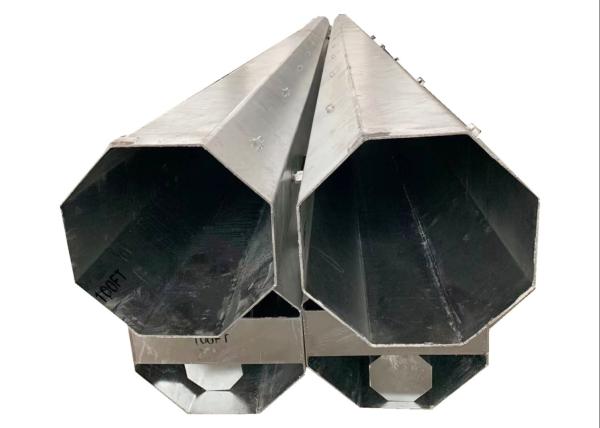 Polygonal Hot Galvanized square tubing Overhead Line Electrical Power Steel Pole