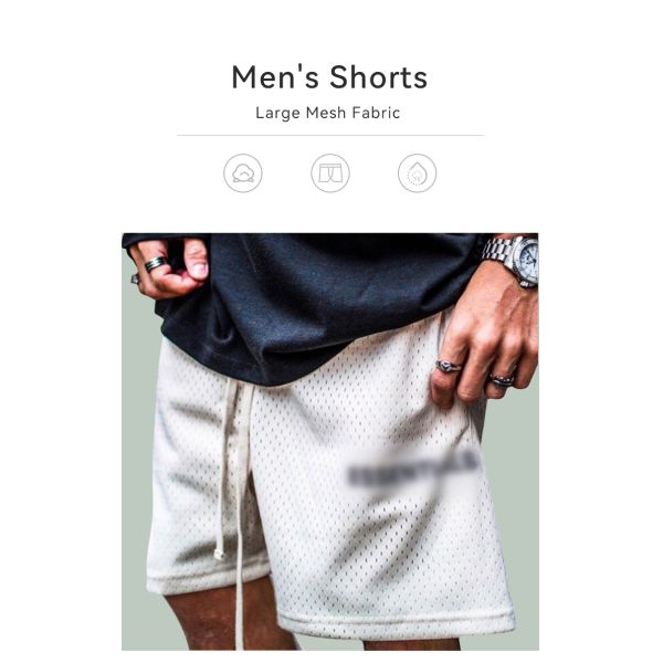 Men Cotton Shorts Custom Logo Casual Gym Sport Mesh Basketball Short