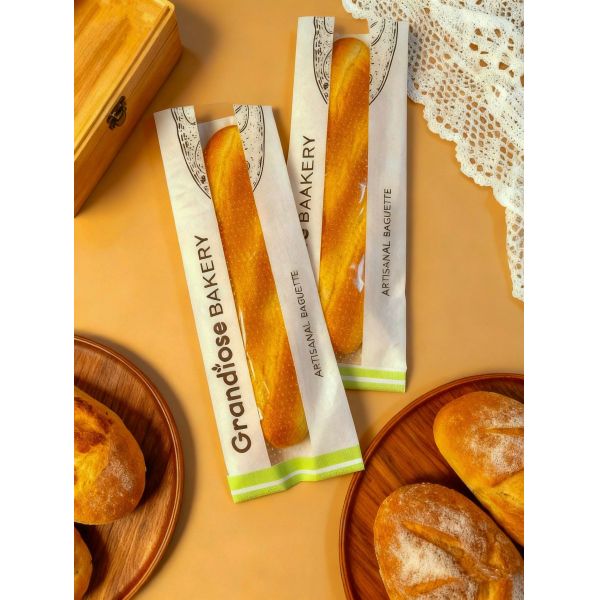 Micro Perforated Flat Satchel Kraft Paper Bag With Clear  Window Fresh And Breathable Bakery Bag Bread Bag Food Bag