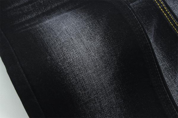 Black Black Cotton Polyester Rayon Spandex Denim Fabric For Jeans