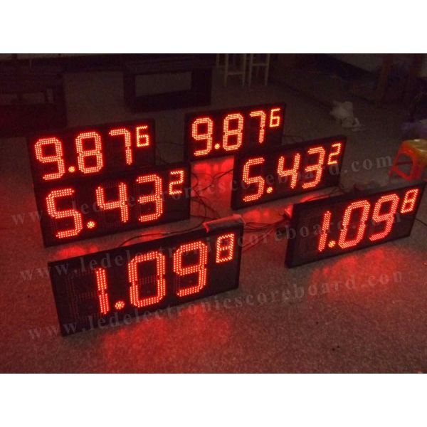 IP65 Electronic Gas Price Signs For Oil Station Aluminium Frame / Iron Cabinet