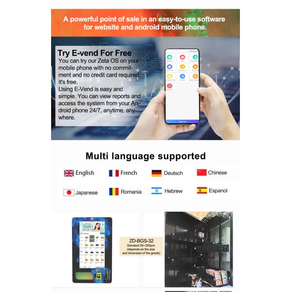 Automatic Mini Vending Machine 32 Inch Digital Screen Age Verification Vending Machine With Id Card Reader