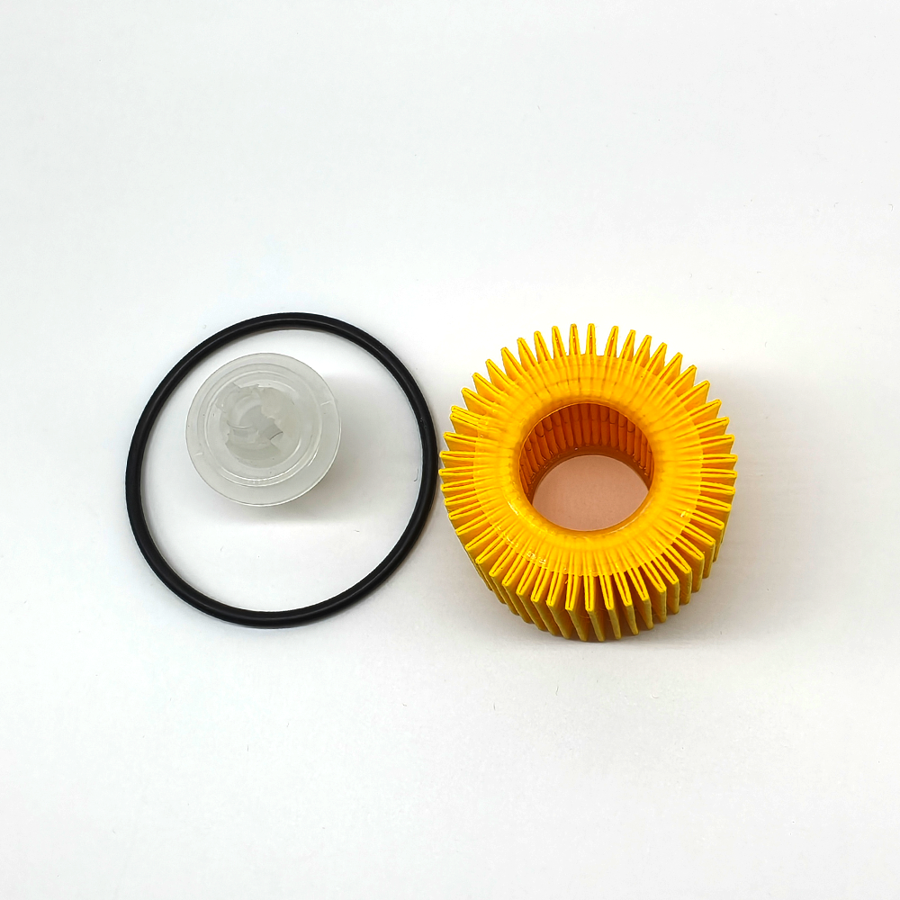 04152-37010 Engine Oil Filter Cartridge Fits Toyota Prius Corolla 1.8L Cross Ref 04152-YZZA6, Ø61×57mm Yellow Synthetic Filter Paper with Full O-Ring Accessories, OE Standard & Easy Installation