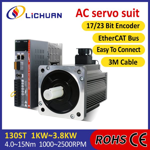 Lichuan AC Servo Motor Drivers Kit LC30E50E Series 6.0N.m 1.5KW 1500W 220V 4.0/5